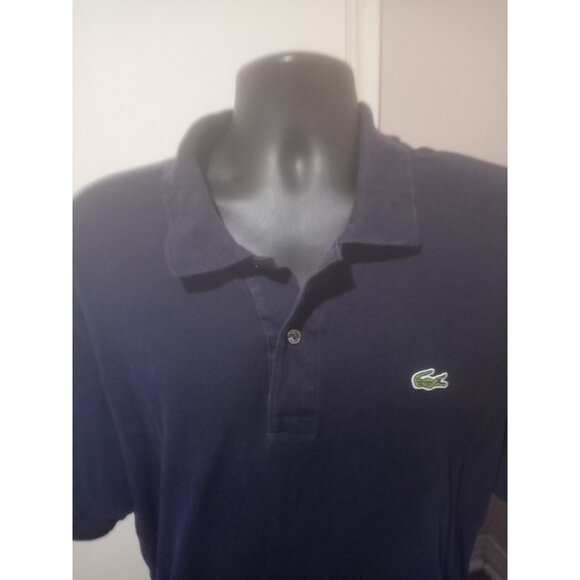 LACOSTE Mens Polo Shirt Size 8 3XL Navy Blue Cotton - Picture 4 of 12